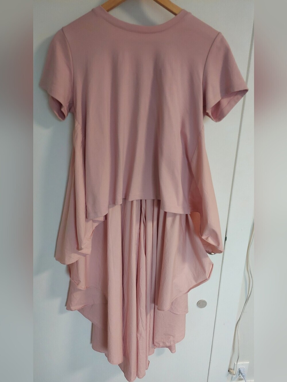 Women’s Blush Pink High-Low Layered Tunic Top